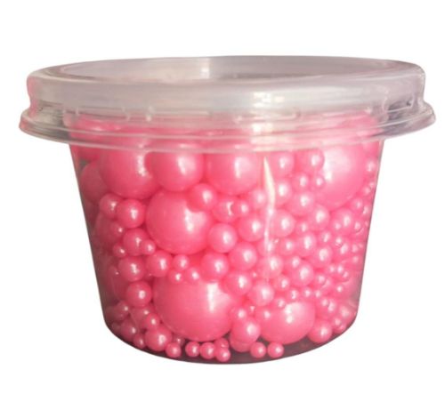 Imagen de Perlas mix tamaño color fucsia