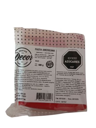 Imagen de Pasta americana decor roja 1/2 kg