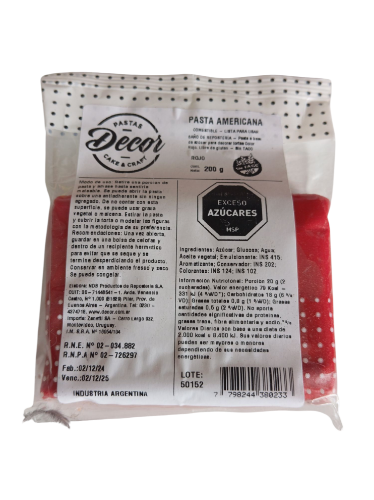 Imagen de Pasta americana decor roja 200 gs