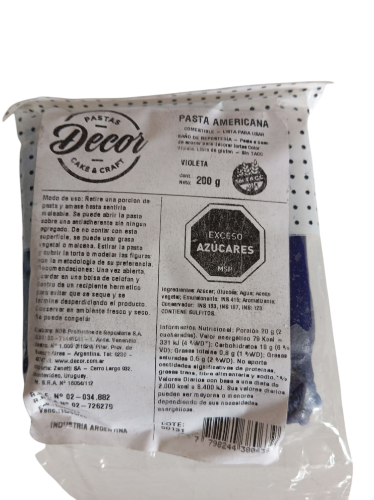 Imagen de Pasta americana decor violeta 200gs