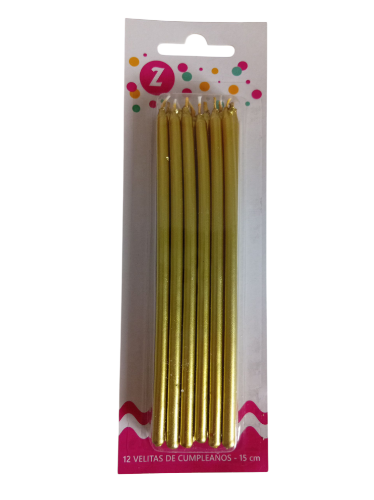 Imagen de Velas doradas largas x 12