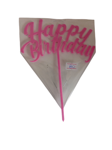 Imagen de Topper happy birthay rosado