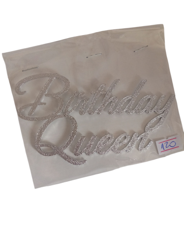 Imagen de Topper birthay Queen plateado