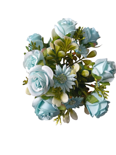 Imagen de Ramo de mini rosas celeste