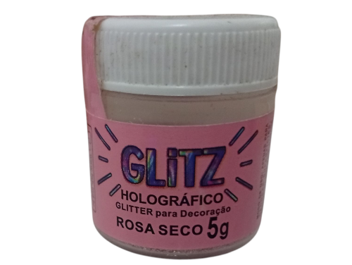 Imagen de Glitter rosa seco holografico