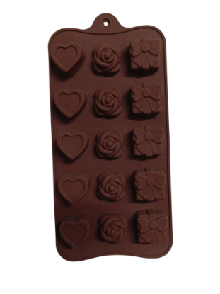 Imagen de Molde silicona flor, corazón, regalo