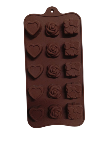 Imagen de Molde silicona flor, corazón, regalo