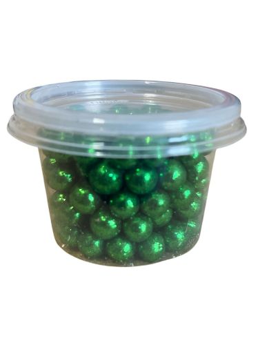 Imagen de Perlas verdes con glitter