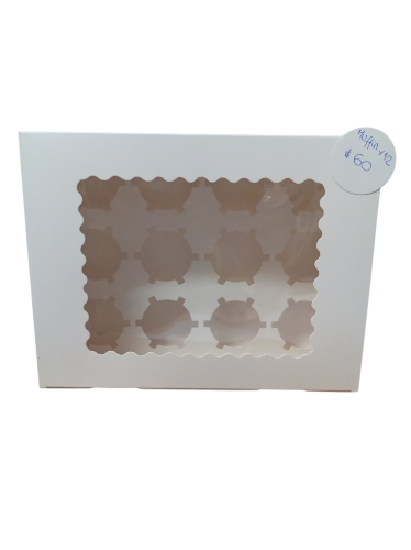 Imagen de caja de 12 muffin satinada