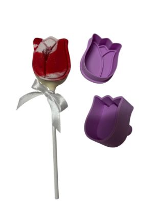 Imagen de Molde, cortante y sello para cake pop de tulipán